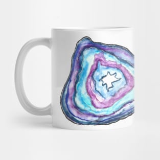 Blue Watercolor Geode by Skye Rain Art Mug